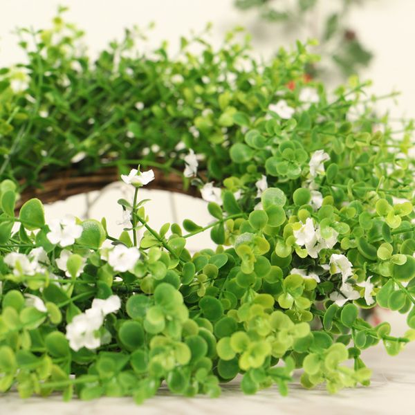 

2020 spring wreath door wall hanging green artificial plant clover leaflet home decoration garland for home wall wedding decor