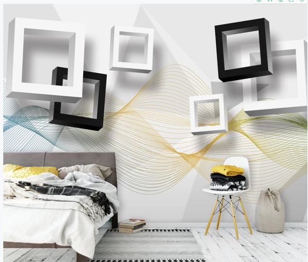 

modern wallpaper for living room 3d three-dimensional modern minimalist abstract line geometric sofa background wall
