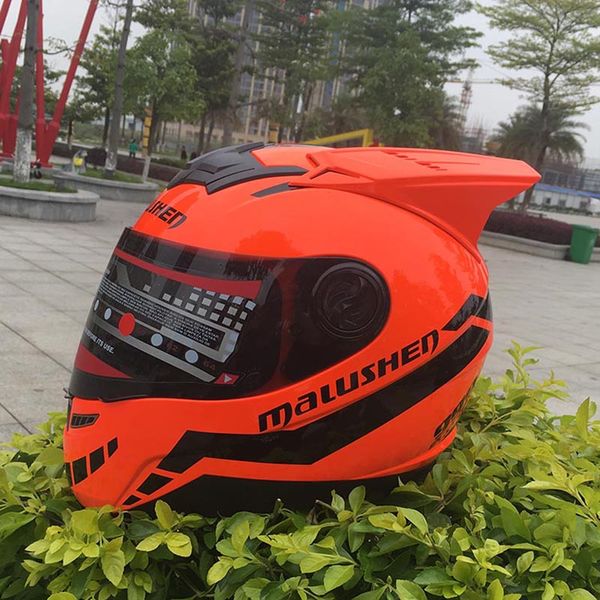 

helmet casco motocross flip up helmet in four seasons full face knight malushen brand orange color motorcycle