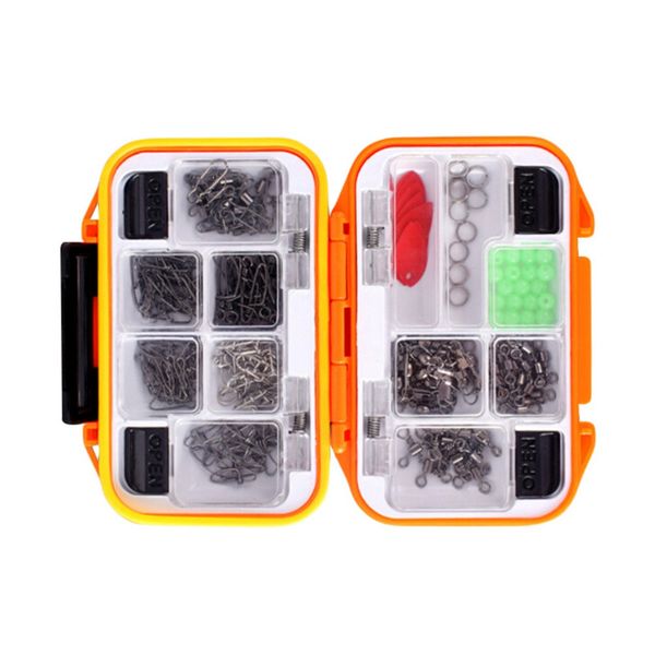 

119pcs/set fishing tackle boxes kit fishing snap barrel swivels fish ring luminous fish beads tool accessories