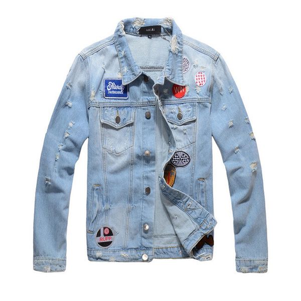 

2020 new classics designer mens denim jacket trend western cowboy style jacket brand designer jacket denim washing old broken m-4xl, Black;brown