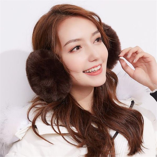 

chsdcsi warmer earmuffs girls winter earmuff fashion women fur ear muffs earlap package headband outdoor earmuff candy color, Blue;gray