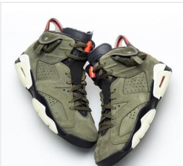 

travis x 6 medium olive green mens basketball shoes designer 6s sports sneakers trainers scotts jumpman des chaussures zapatos l01