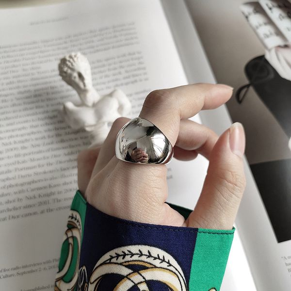 

2019 европейской и американской моды новые дамы стерлингового серебра 925 кольцо личности простой указательный палец кольцо бесплатная доста, Silver