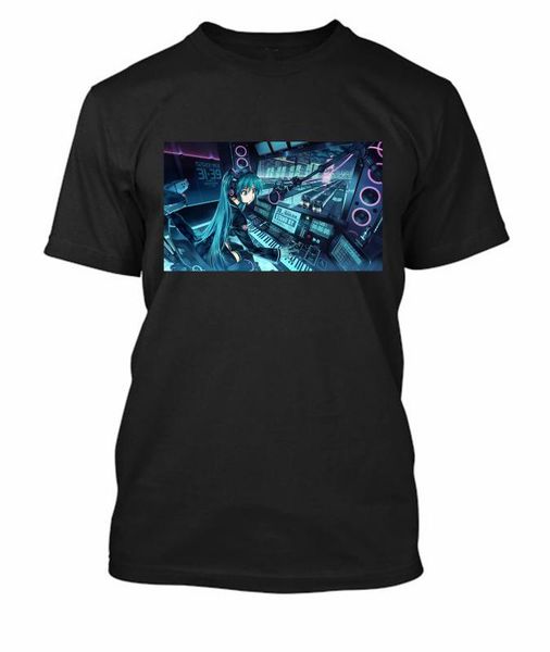 

vocaloid meku hasune аниме манга тенниска футболка тенниску design 2 dj booth, White;black