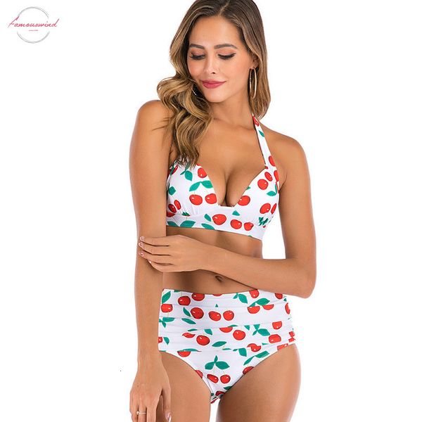 

print bikini set swimwear women high waist swimsuit plus size push up biquini feminino bikinis 2020 female beachwear, White;black