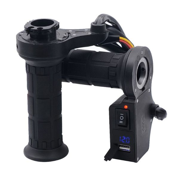 

motorcycle 3in1 handlebar electric heated grips handle voltage usb charger a6he