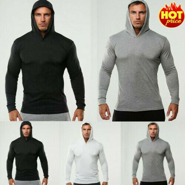 

men gym thin hoodie long sleeve hoodies sweatshirt casual male long sleeve sweatshirts gym fitness hoodies, White;black