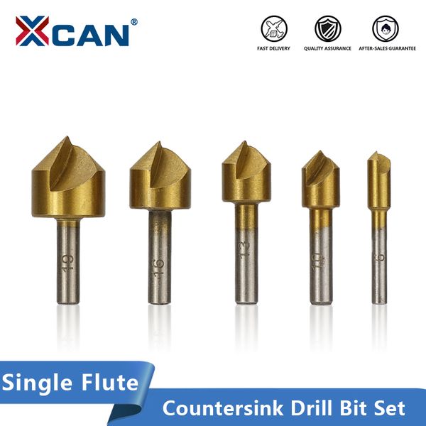 

xcan countersink drill bit set titanium coated 1 flute woodworking hole cutter 90 degrees chamfer drill bit