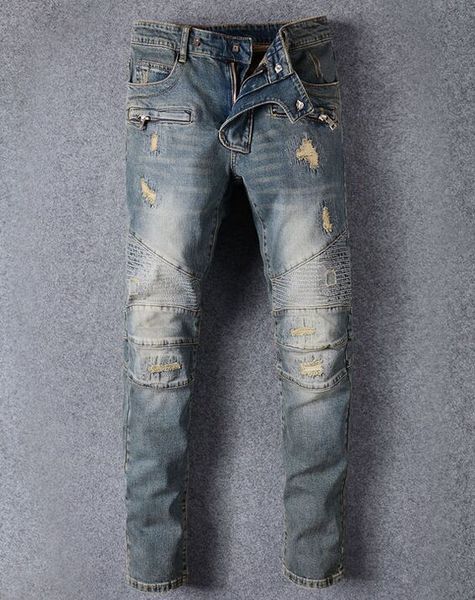 

famous brand designer men jeans ripped jeans blue rock star mens jumpsuit designer denim male pants 8863