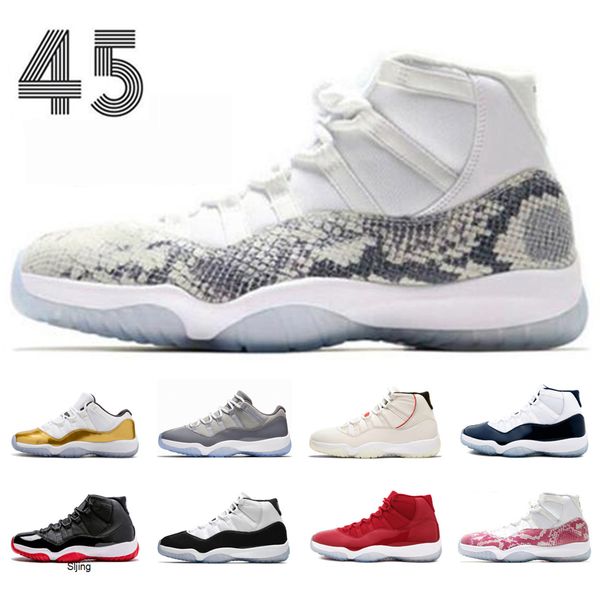 

обувь top quality 11 баскетбол для мужчин женщин 11s новый серый розовый змеиной concord разводят легенда синий платина оттенок спорт тапки