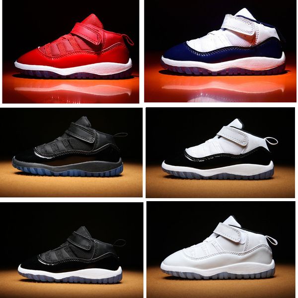 

midnight navy 11s new born baby shoes gym red infant sneaker boys gamma blue concord crib shoes kids basketball shoes toddler trainer, Black