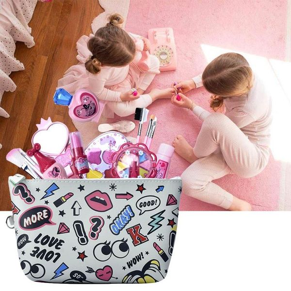 

девушки макияж set игрушка pretent играть моделирование eyeshadow макияж кисть зеркало косметического мешок пластикового макияж игрушка дети