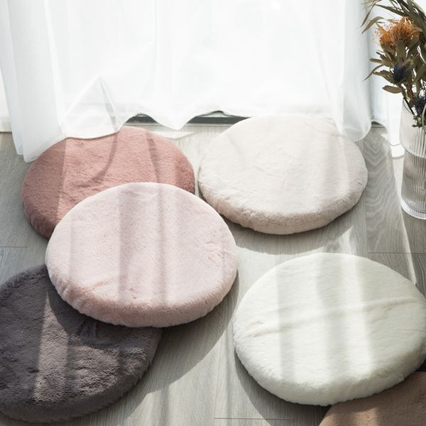 

40cm round fluffy plush seat cushion memory foam chair seat mat floor tatami cushion futon mat bay window home decor