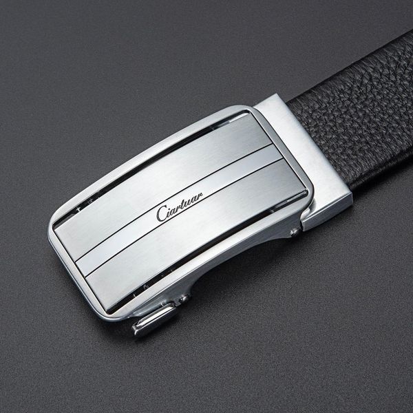 

ciartuar men belt genuine leather casual business waist belts metal automatic buckle gold male strap jeans, Black;brown