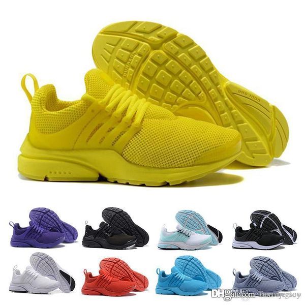 

designer 2018 mens presto 5 running shoes sport br qs white black yellow pink breathable air zapatos sports men trainers womens sneakers, White;red