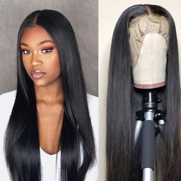 

4x4 lace closure wig straight human hair lace wigs for black woman brazilian remy lace wig human hair 150 density