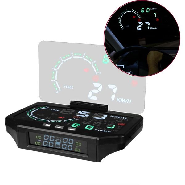 

автомобиль hud head up дисплей датчик контроля давления в шинах цвет проекции скорость сигнализации диагностика