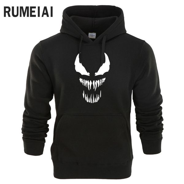 

venom marvel cosplay hoodied for men women hooded sweatshirts long sleeved, Black