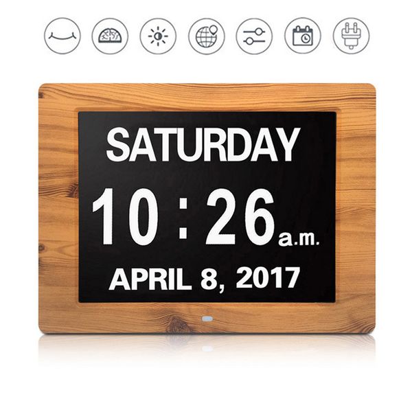 

50pcs alarm day clock electronic extra large digital clock non-abbreviated date display seniors memory loss elderly dementia 8