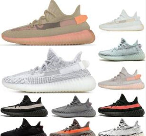 

kanye west v2 men desinger running shoes 2019 women trainers zebra static black bred cream white sesame outdoor sports sneakers 36-46