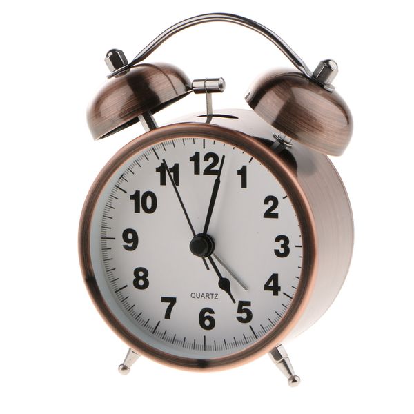 

3.5inch silent quartz metal double bell alarm clock bedside with nightlight