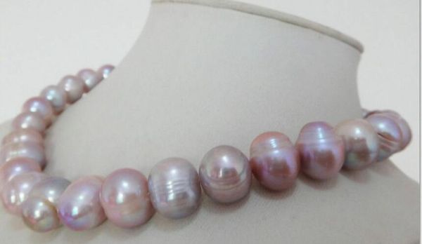 

великолепный барочный 9-10мм южного моря лаванды жемчужное ожерелье 18" 36, Silver