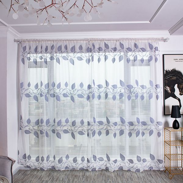 

ouneed 2pcs 100см х 200 см деревья sheer занавес домашний текстиль тюль обработка окна вуаль шторы для гостиной july9 rideaux