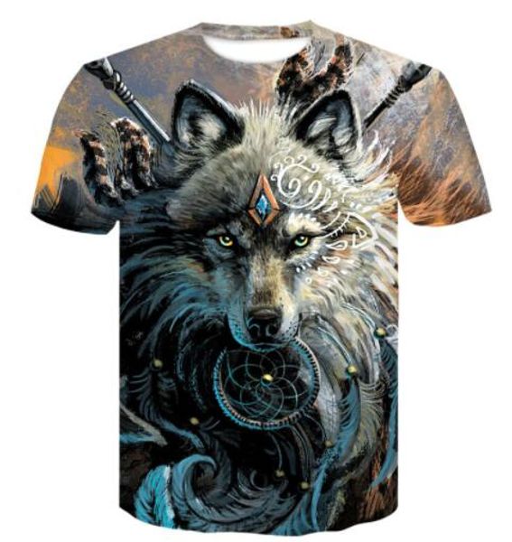 

discount 3d wolf print short sleeve t-shirt apparel uniforms kits sports personality design athletic sport outdoor many different wear, Black