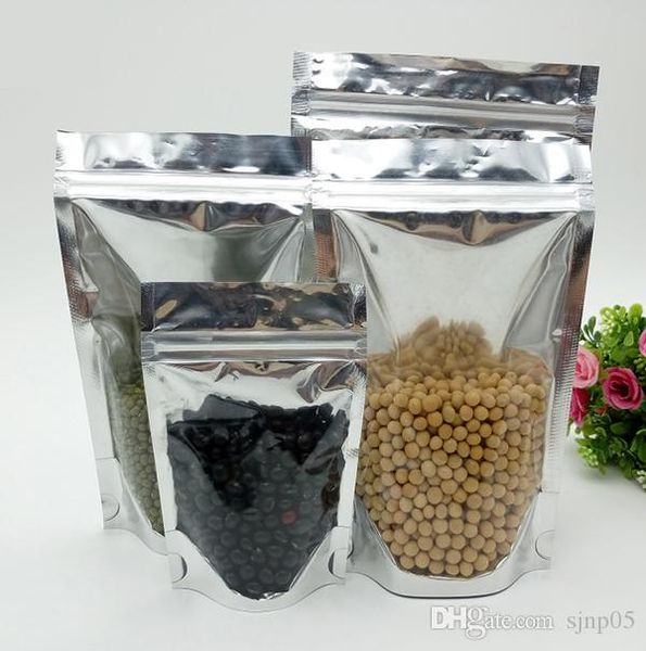 

прозрачная фольга стоит вверх мешок замок молнии resealable полиэтиленовые пакеты хранение еды мешки замка застежка-молнии кухонные принадле