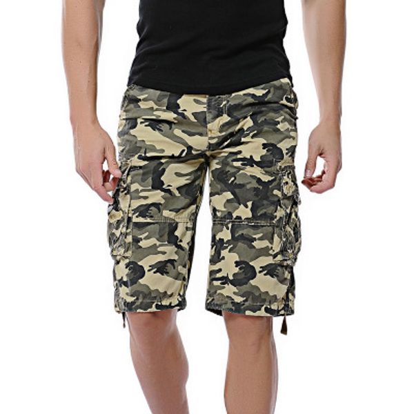 

2020 designer summer new men's loose casual camouflage tool shorts large size multi-pocket five-point pants, Black
