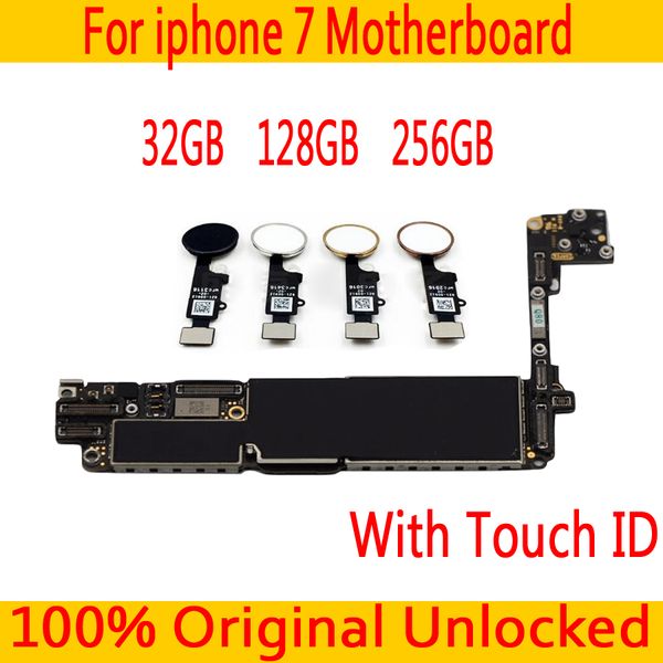 

full unlocked for iphone 7 motherboard with / without touch id,original for iphone 7 mainboard with icloud,32gb 128gb 256gb