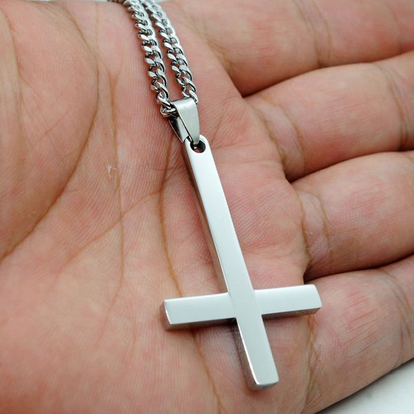 

stainless steel silver plated cross statement charms for women men pendant necklaces jewelry party fashion accessories, Bronze;silver