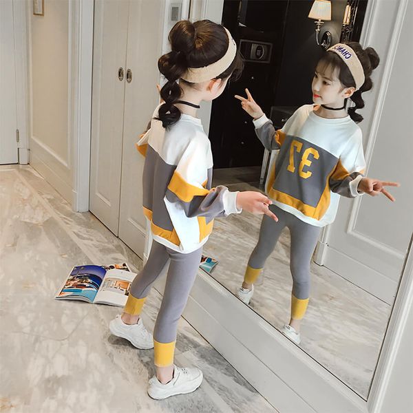 

girls clothing sets 2020 autumn winter toddler girls clothes outfit kids tracksuit for suit children clothing, White
