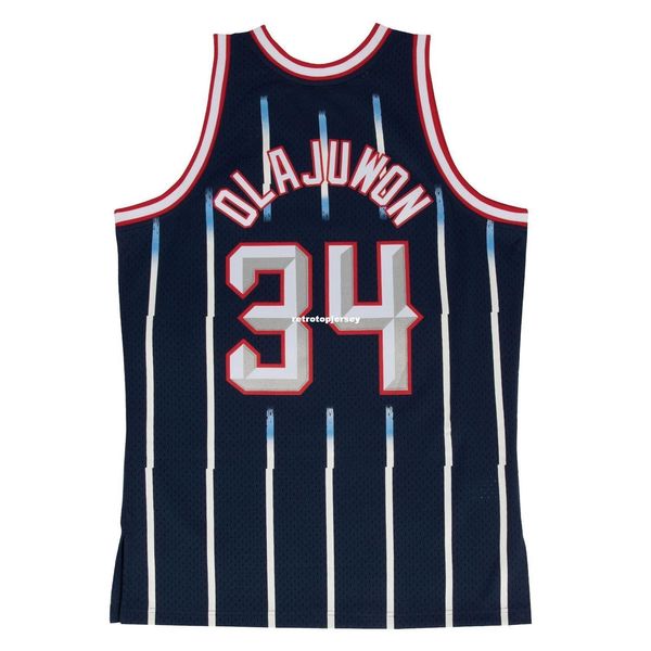 

hakeem olajuwon #34 sewn retro vintage jersey mens vest size xs-6xl stitched basketball jerseys ncaa, Black;blue