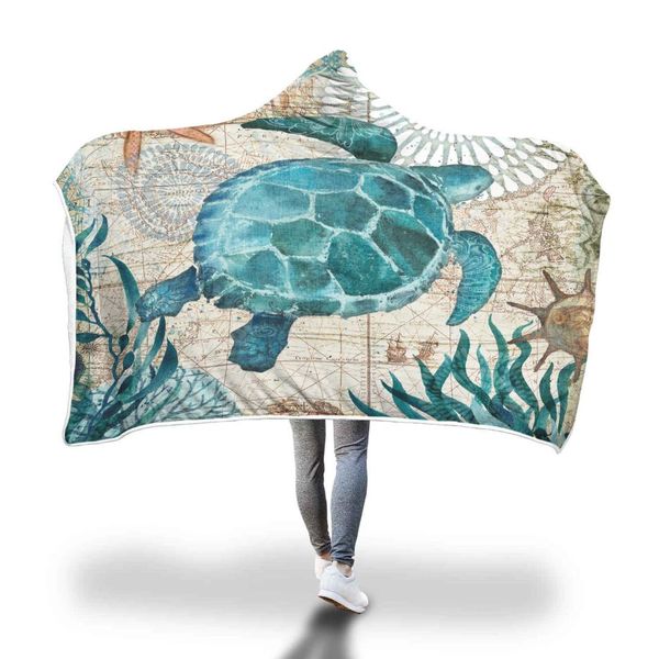 

3d l traveling bed sofa throw hooded blanket seafish cactus print wearable fleece hoodie throw blankets soft for adults