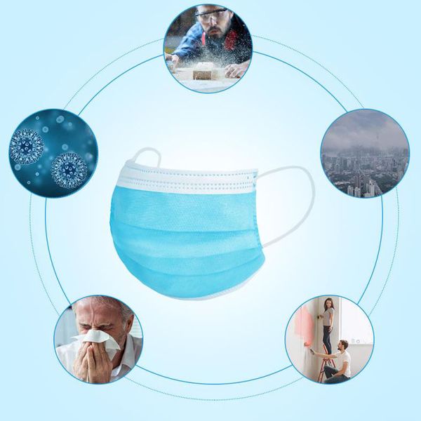 

in stockdisposable face mask meltblown cloth disposable mask 3-layer protective filtering disposable mask 13