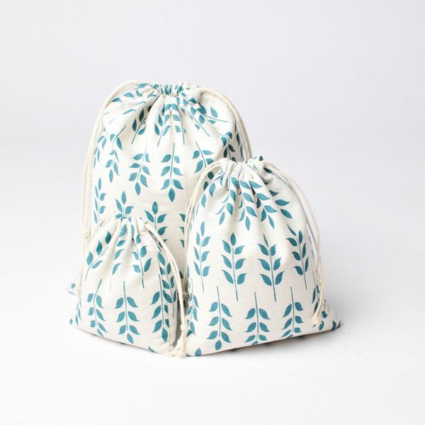 

3pcs/set cotton linen drawstring organized pouch small sundry kids toy bag travel hanging pocket pouch