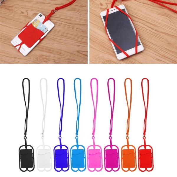 Halskette Lanyard Universalsilikon-Telefonkasten für iphone X 6s 7 8 xiaomi mi6 / 5 Redmi a5 S9 htc10 j5 J7 Band Kartenhalter pounch