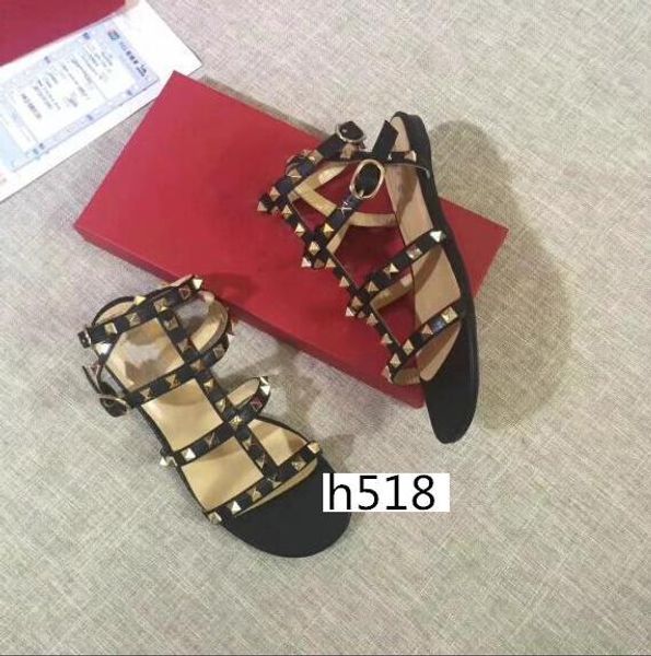 

new korean willow nail sandals all-around baotou sandals girl's pointed spiked shoes size39, Black