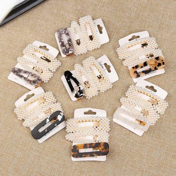 

korea fashion solid pearl hair clips for women hair barrette hairpins trendy handmade headwear styling accessories, Golden;silver