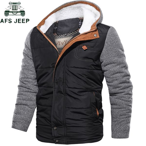 

brand parkas winter jacket men european size m-3xl casual slim cotton thick mens coat parkas with hooded warm casaco masculino cj191115, Black
