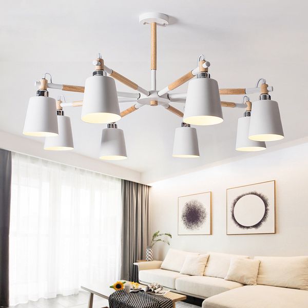 

nordic chandelier e27 with iron lampshade for living room suspendsion lighting fixtures lamparas colgantes wooden lustre