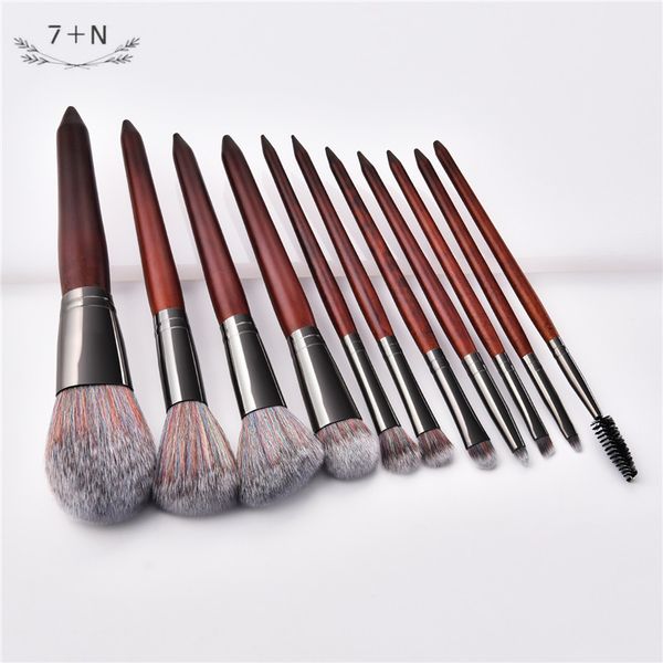 

11 make up brush colour makeup tool powder stuccoing eye shadow brush wood handle 5 color high-end set suit novice easy go