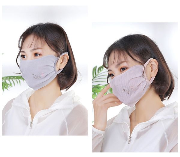 

light fabric protective respirator mascherine floral embroidery anti spittling dust face masks earloop mouth cover sunshade 2 69ry e1