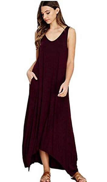 

wicky ls женское платье с длинным рукавом из хлопка maxi s solid color, Black;gray