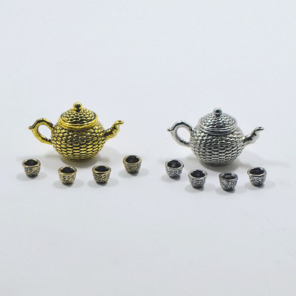 

1; 12 miniature candy toy doll house toy zinc alloy model ultra-mini nostalgic kitchen tea pot toy