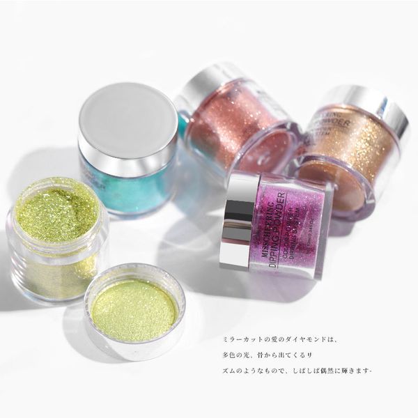

10ml dipping powder sculpture magic mirror chrome nails art manicure dip shimmer glitter pigment dust for artistic rose gold diy, Silver;gold