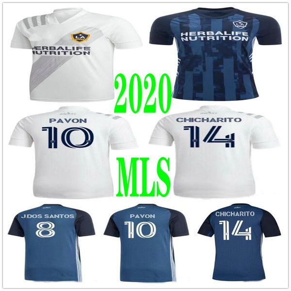

2020 2021 mls los angeles galaxy soccer jerseys 14 chicharito pavon j.dos santos hernandez kamara custom home away la galaxy football shirt, Black;yellow