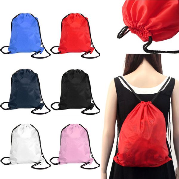 

nylon drawstring pouch bag cinch sack sport beach travel outdoor backpack bags worek plecak sznurek #y2